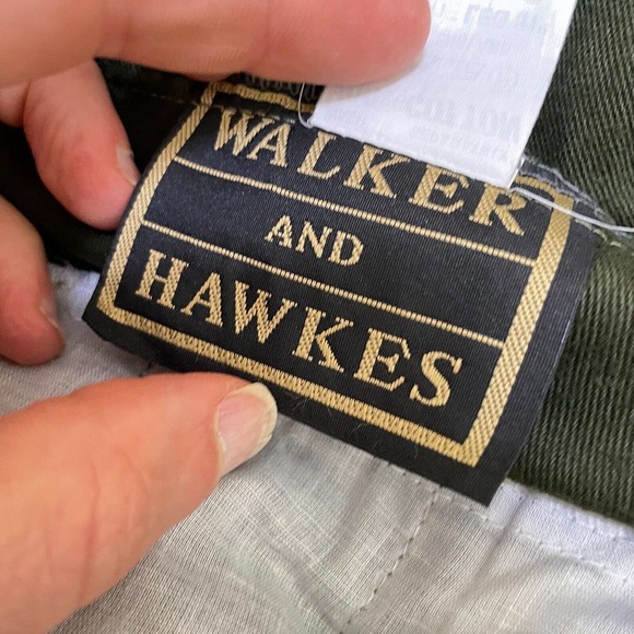 Lot Of 2 Walker And Hawkes 38 Mens Green Beige Flat Front Moleskin Pants - Picture 5 of 10